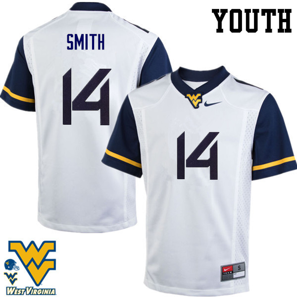 NCAA Youth Collin Smith West Virginia Mountaineers White #14 Nike Stitched Football College Authentic Jersey DK23J31YU